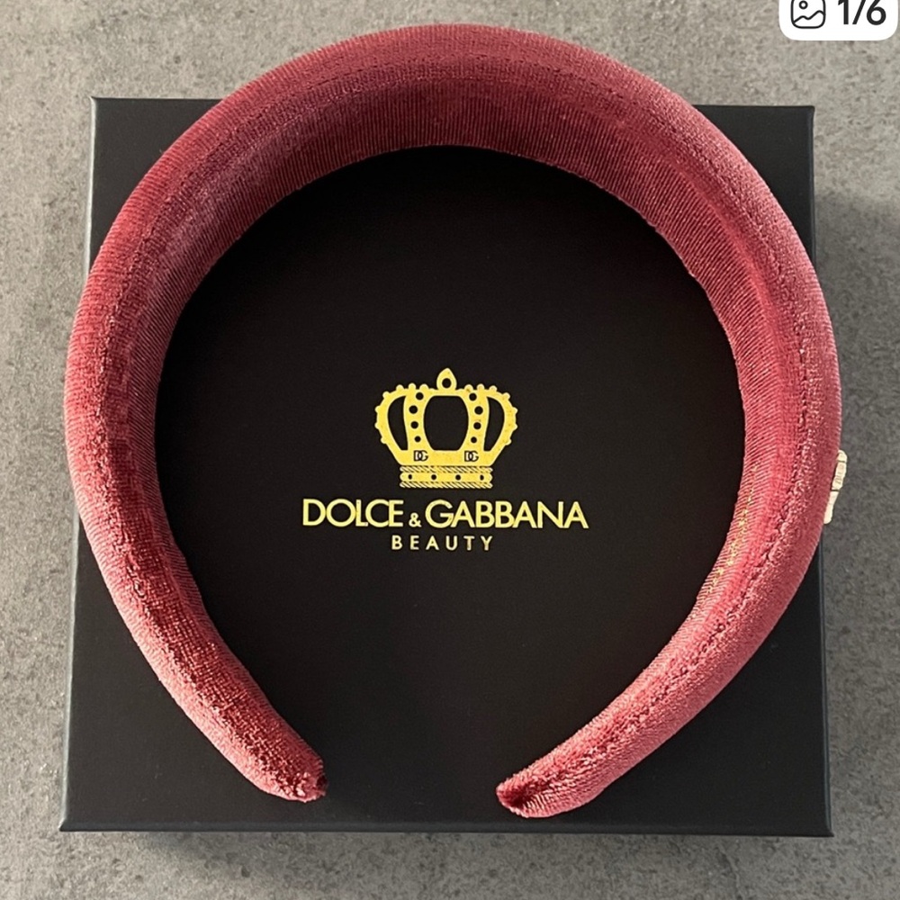 Dolce & Gabbana Burgundy Velvet Headband